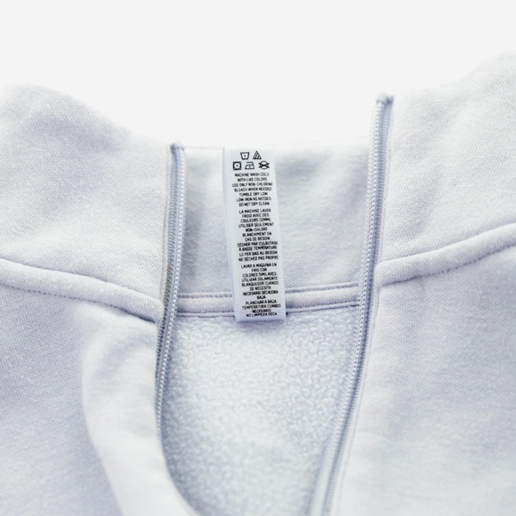 SKIMS Cotton Fleece Cropped Half Zip Periwinkle Pullover Sweatshirt Womens M - Picture 6 of 7